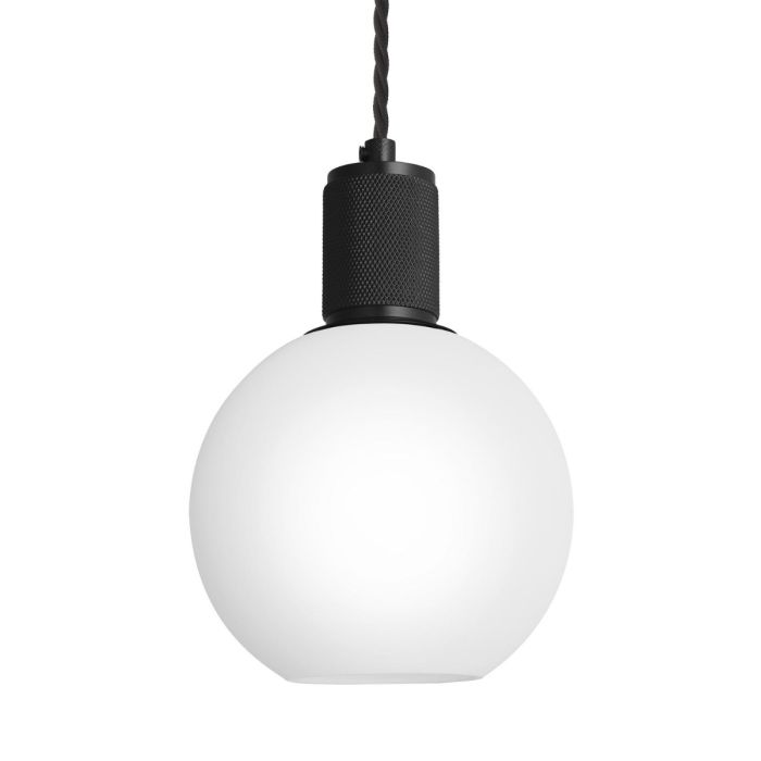 Industville 7 Inch Opal Glass Globe Pendant with Knurled Holder