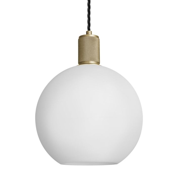 Industville 9 Inch Opal Glass Globe Pendant with Knurled Holder
