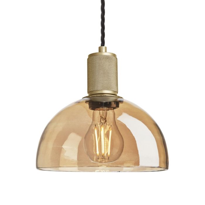 Industville Tinted Glass Dome Pendant with Knurled Holder