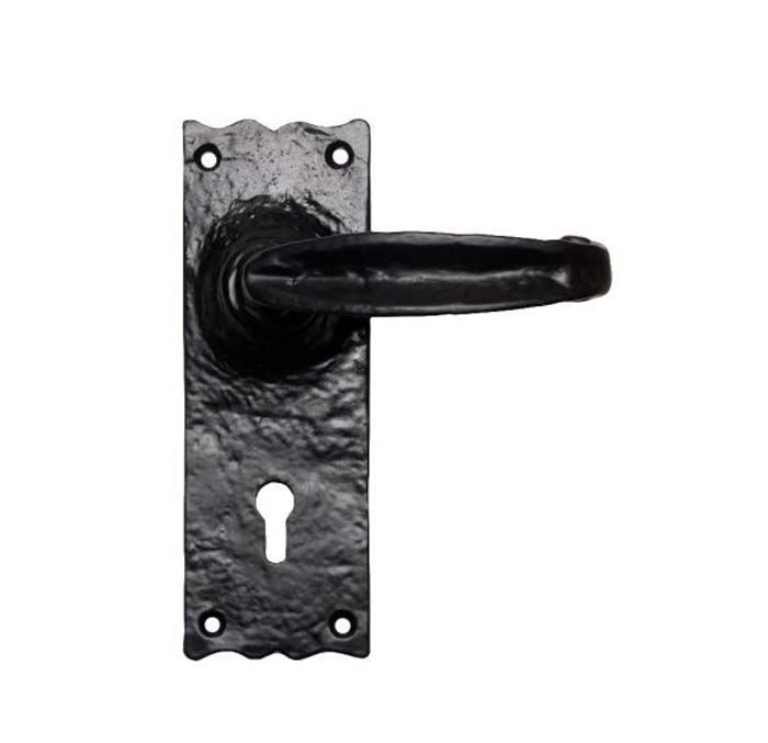 Ludlow Foundries V Door Handle on Backplate - Pair