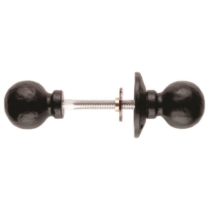 Ludlow Foundries - Ball Rim Door Knob - Black Antique - Pair