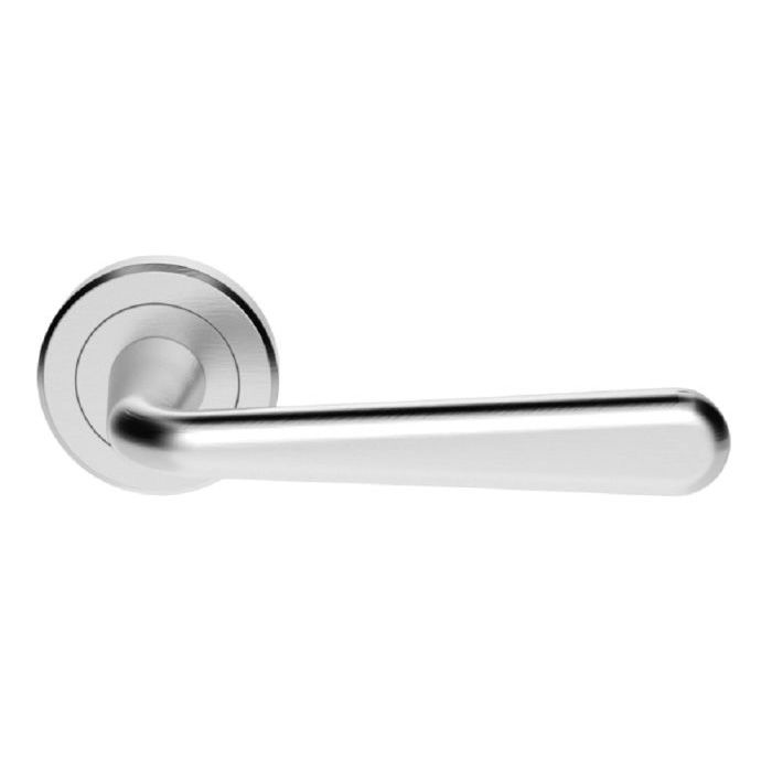 Eurospec - Versatile Door Handle on Rose - Satin Chrome - Pair