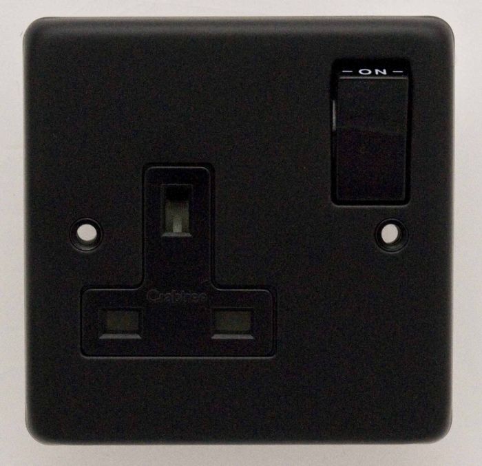 Eurolite - Stainless 1 Gang Socket - Matt Black