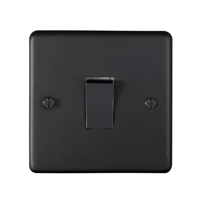 Eurolite - Stainless - 1 Gang 10 Amp Switch - Matt Black