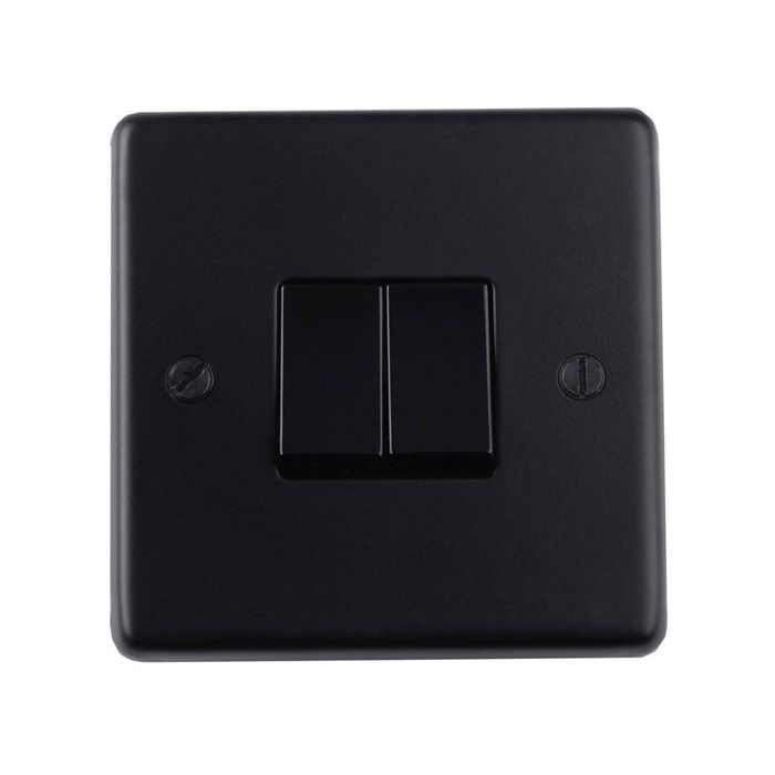 Eurolite - Stainless - 2 Gang Switch - Matt Black