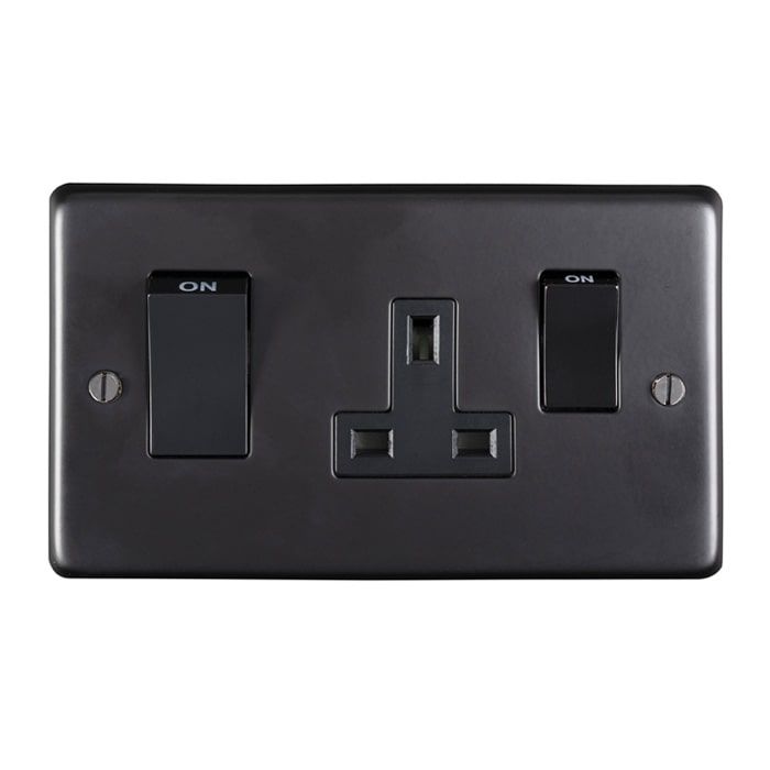 Eurolite - Stainless 45Amp Switch with Socket - Matt Black