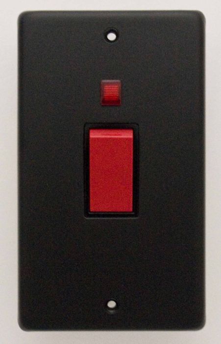 Eurolite - Stainless - 45 Amp Cooker Switch on Large Backplate - Matt Black