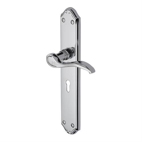 M.Marcus Heritage Brass Verona Door Handle on Long Backplate - Pair