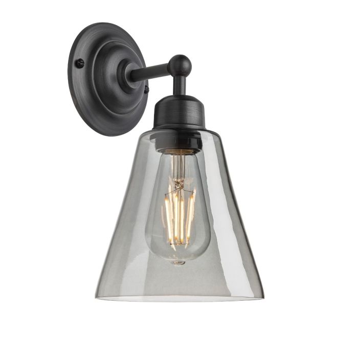 Industville Orlando Tinted Glass Flask Wall Light