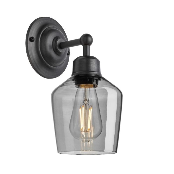 Industville Orlando Tinted Glass Schoolhouse Wall Light