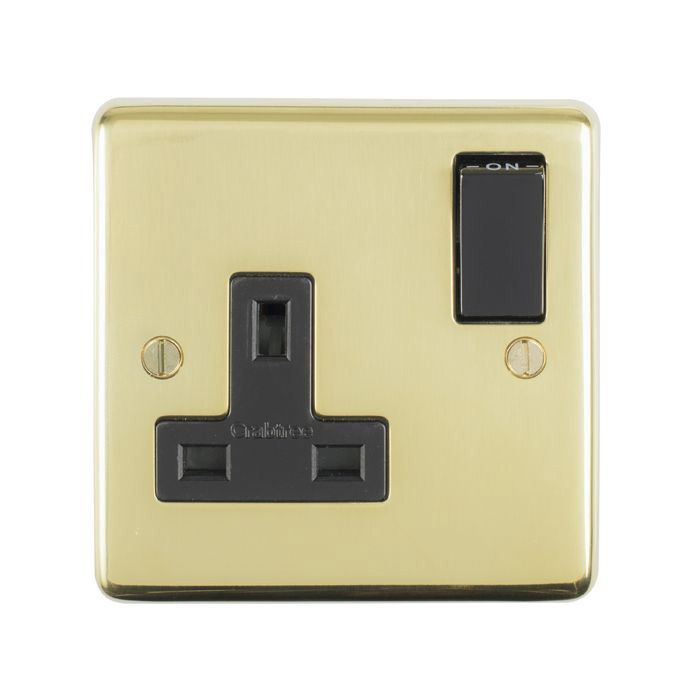 Eurolite - Stainless 1 Gang Socket - Polished Brass