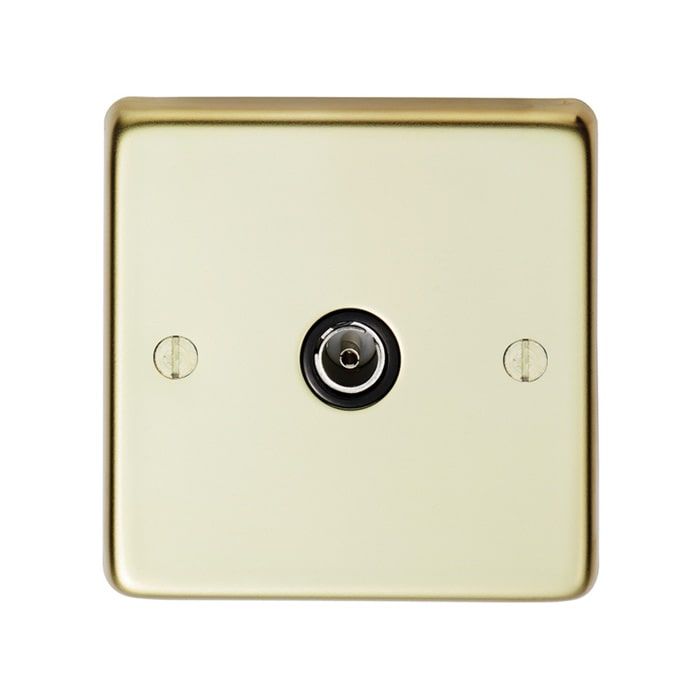Eurolite - Stainless TV Socket - Polished Brass
