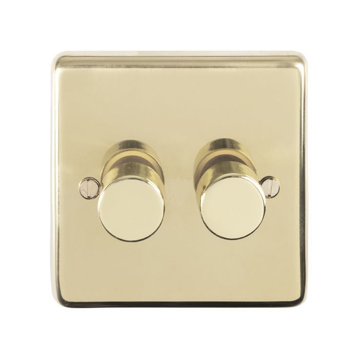 Eurolite - Stainless 2 Gang Dimmer - Polished Brass