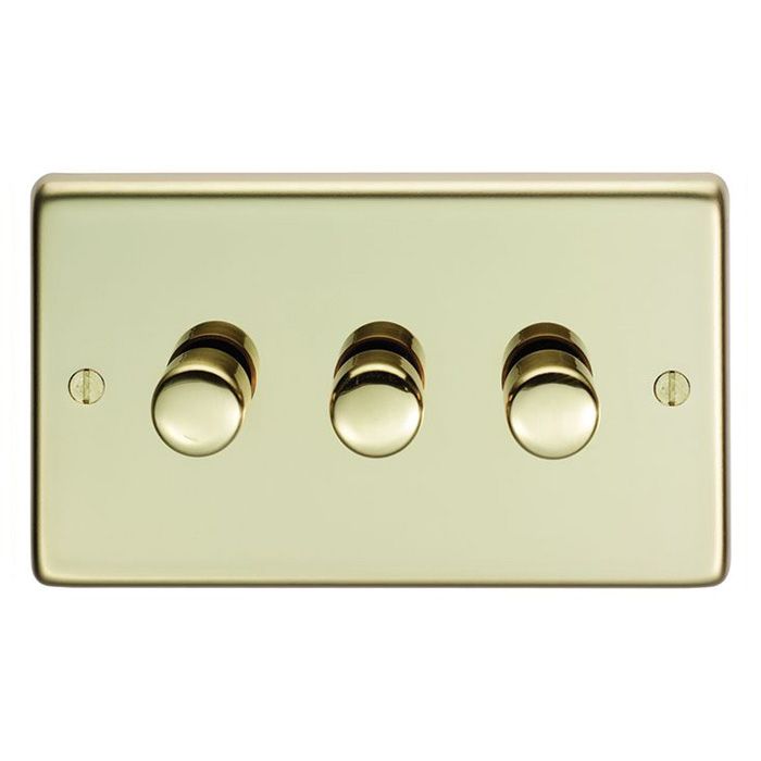 Eurolite - Stainless 3 Gang Dimmer - Polished Brass
