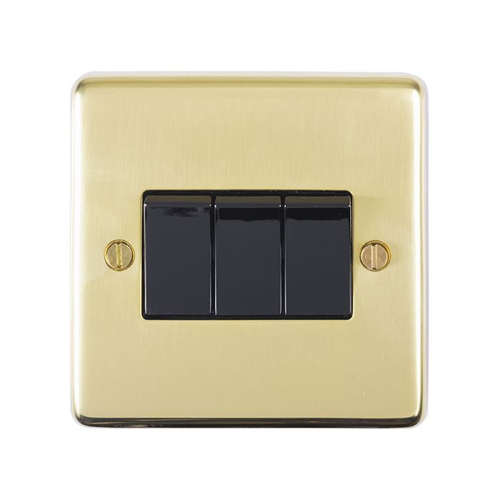 Eurolite - 3 Gang Switch - Polished Brass
