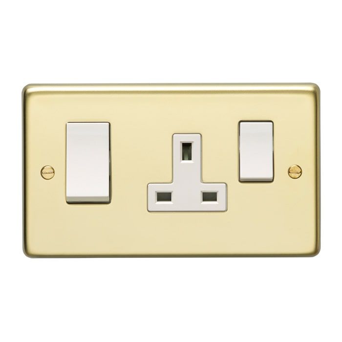 Eurolite - Stainless - 45 Amp Switch with Socket - Polished Brass