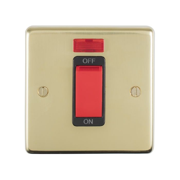 Eurolite - Stainless - 45Amp Switch with Neon Indicator - Polished Brass