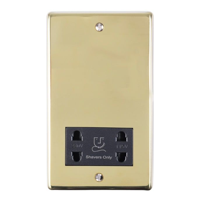 Eurolite - Stainless Shaver Socket - Polished Brass