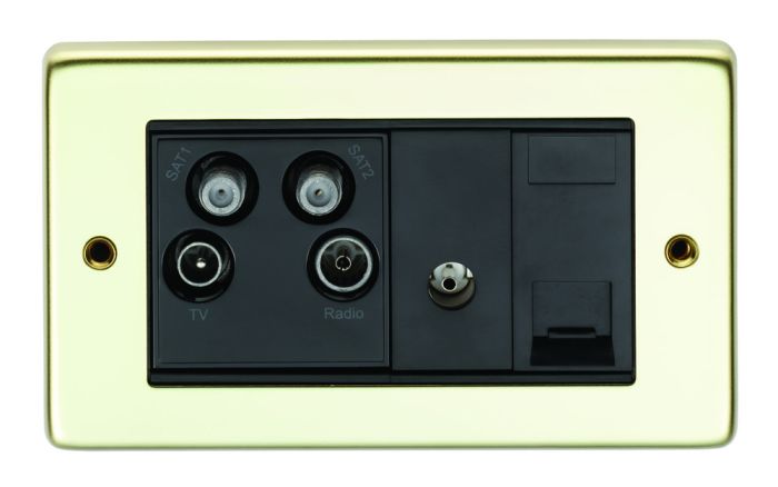 Eurolite - Stainless TV Socket Sky+ - Polished Brass