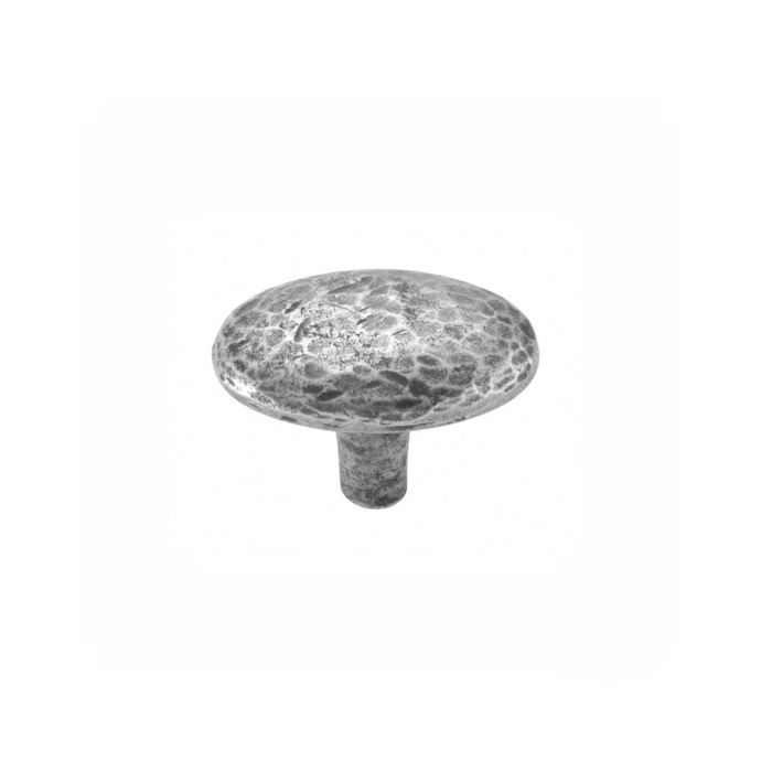 Finesse - Hammered Oval Cupboard Knob - Solid Pewter