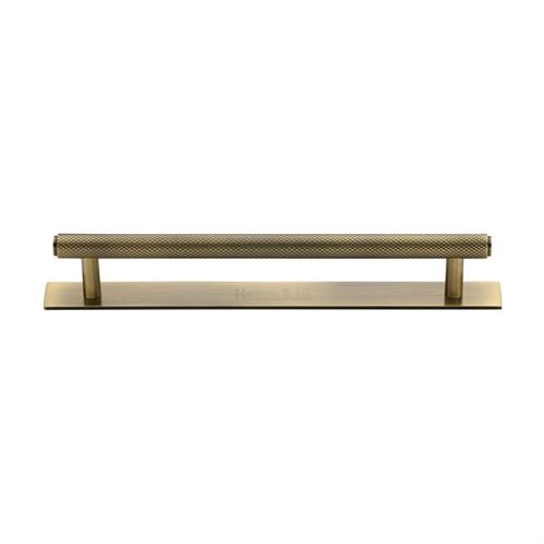 M.Marcus Heritage Brass Knurled Cupboard Handle on Backplate