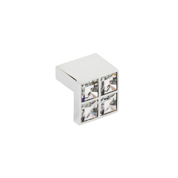 Häfele - Swarovski Square Finger Pull - Polished Chrome
