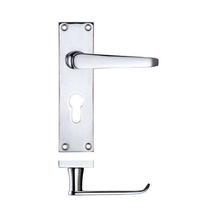 Zoo Hardware Project Victorian Flat Door Handle on Backplate - Pair