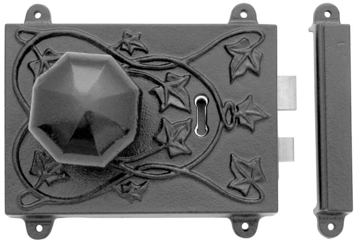 Kirkpatrick Rawnsley Rim Lock & Knob Set - Black Antique