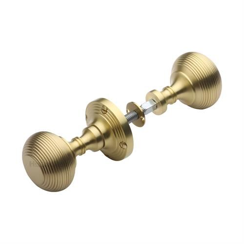 M.Marcus Heritage Brass Reeded Rim Door Knob - Pair
