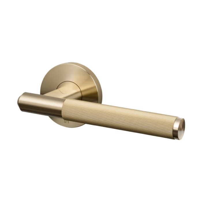 Buster and Punch Linear Door Handle on Rose - Pair