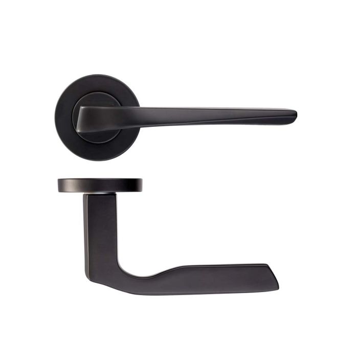 Zoo Hardware Rosso Maniglie Lyra Door Handle on Rose - Pair