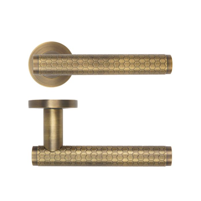 Zoo Hardware Rosso Maniglie Favo Lever on Round Rose