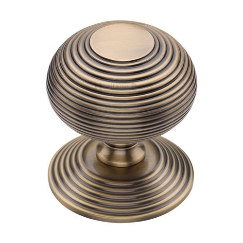 M.Marcus Heritage Brass Reeded Centre Door Knob