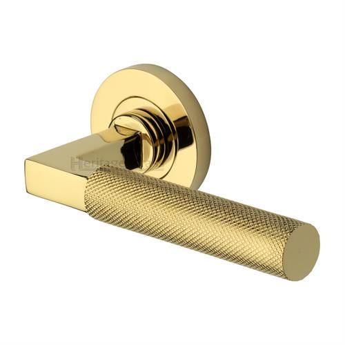M.Marcus Heritage Brass Signac Door Handle on Round Rose - Pair