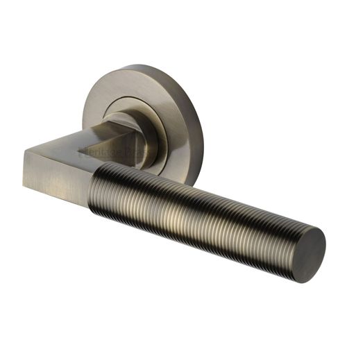 M.Marcus Heritage Brass Spectral Door Handle on Round Rose - Pair