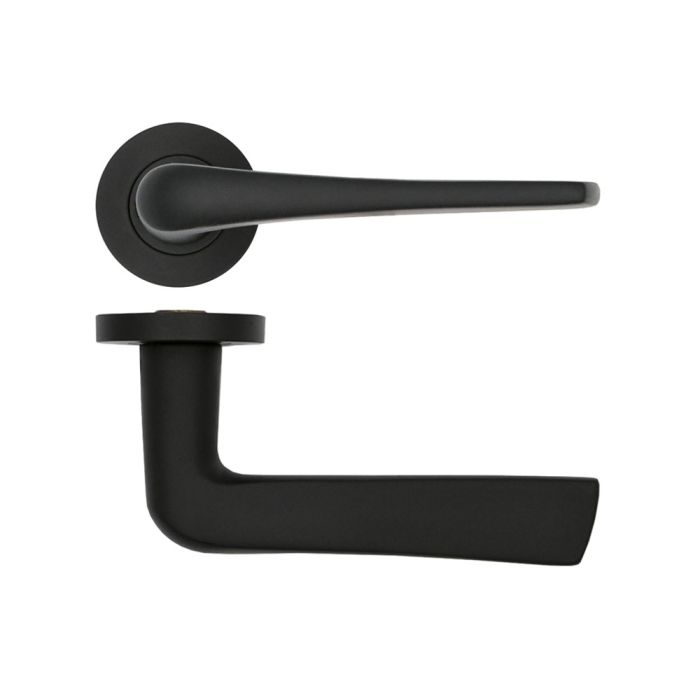 Zoo Hardware Rosso Tecnica Como Door Handle on Rose - Pair 