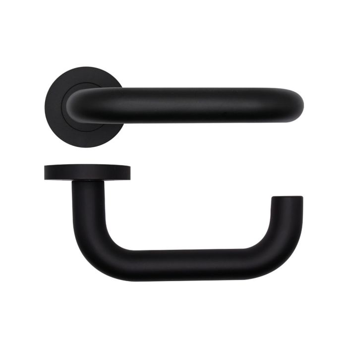 Zoo Hardware Rosso Tecnica Maggiore Door Handle on Rose - Pair