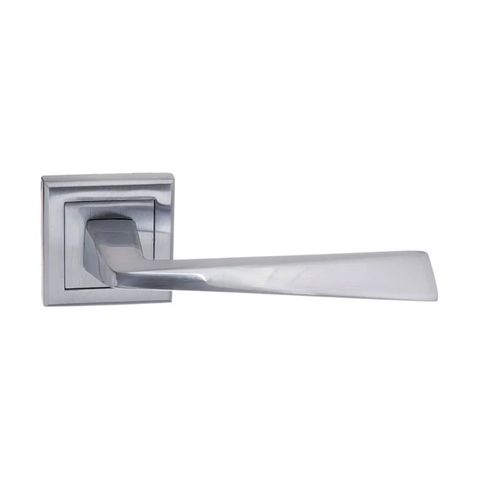 Atlantic Hardware - Status California Door Handle on Rose - Satin Chrome - Pair