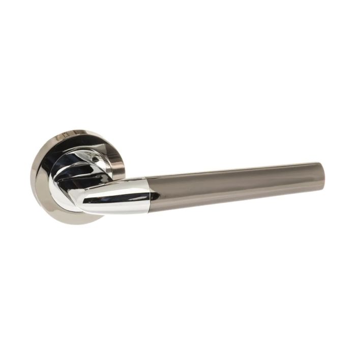 Atlantic Hardware - Status Tennessee Door Handle on Rose - Black Nickel & Polished Chrome - Pair