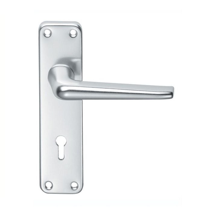 Eurospec Contract Aluminium Door Handle on Backplate - Pair
