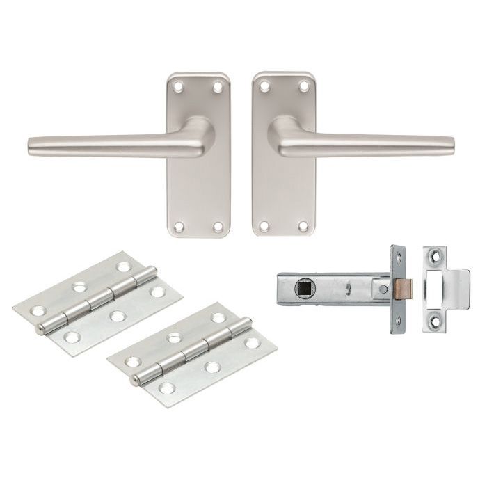Eurospec - Aluminium Door Handle on Backplate Door Pack - Aluminium