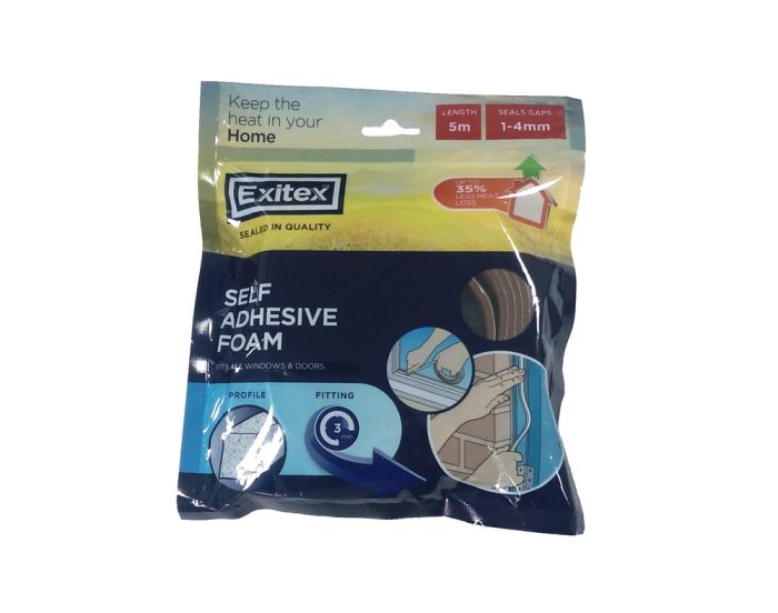 Exitex 5 Metre Self Adhesive Foam Sealing Tape