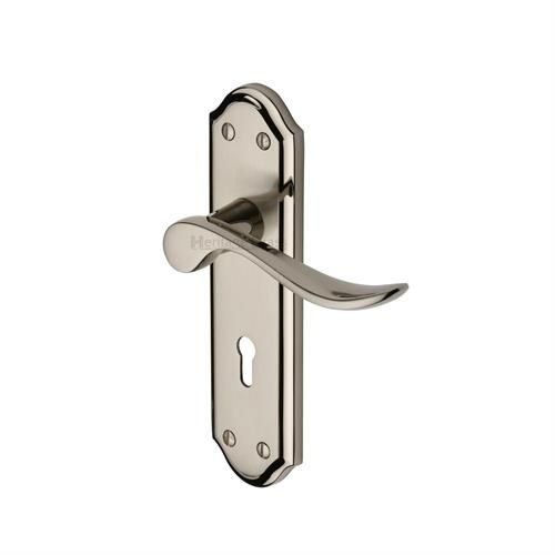 M.Marcus Heritage Brass Sandown Door Handle on Backplate - Pair