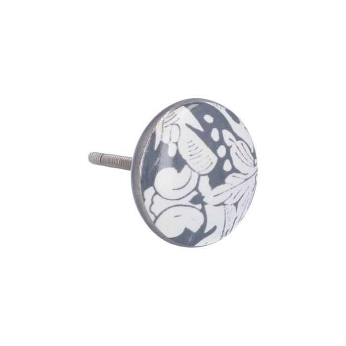 Sassi Boo - Blue and White Ceramic Cupboard Knob - 46mm