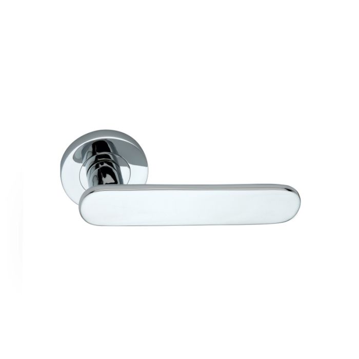 Spira Brass Skyla Door Handle on Rose - Pair