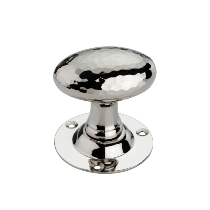Spira Brass Unsprung Hammered Oval Mortice Door Knob - Pair