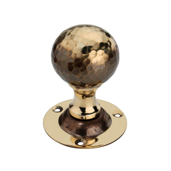 Spira Brass Unsprung Hammered Ball Mortice Door Knob - Pair