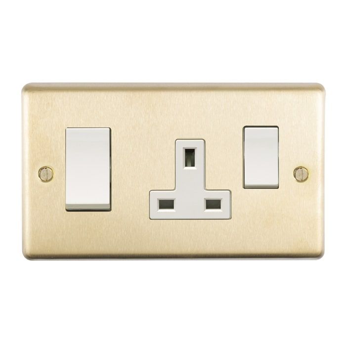 Eurolite - Stainless 45Amp Switch with Socket - Satin Brass