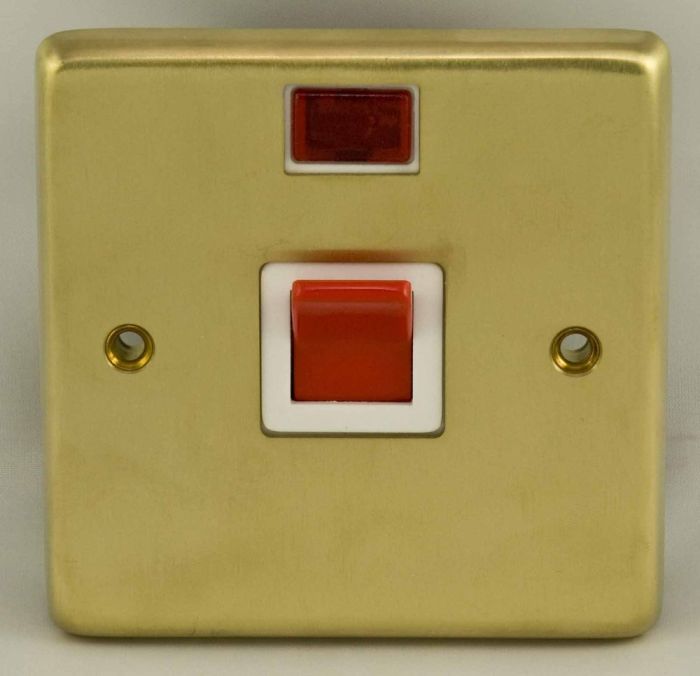 Eurolite - Stainless Small 45Amp Switch with Neon Indicator - Satin Brass
