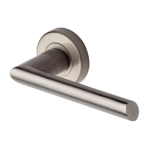 M.Marcus Sorrento Mercury Door Handle on Round Rose - Pair